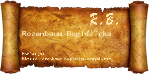 Rozenbaum Boglárka névjegykártya